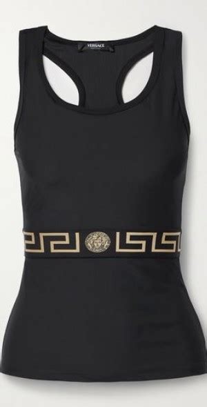 versace tank|Versace logo stretch tank top.